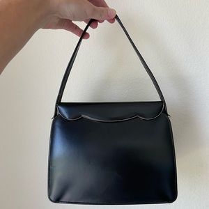 Vintage Edgy Black purse. Gold accessories and tight snap clutch! Perfect!!